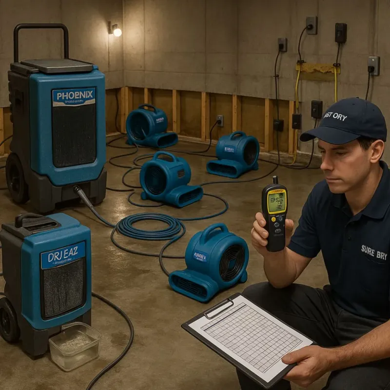 Structural Drying and Dehumidification process in Marshall County, MS